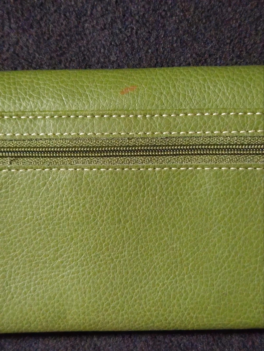 Nine West Olive Green Faux Leather Wallet with Silver Turn-Lock